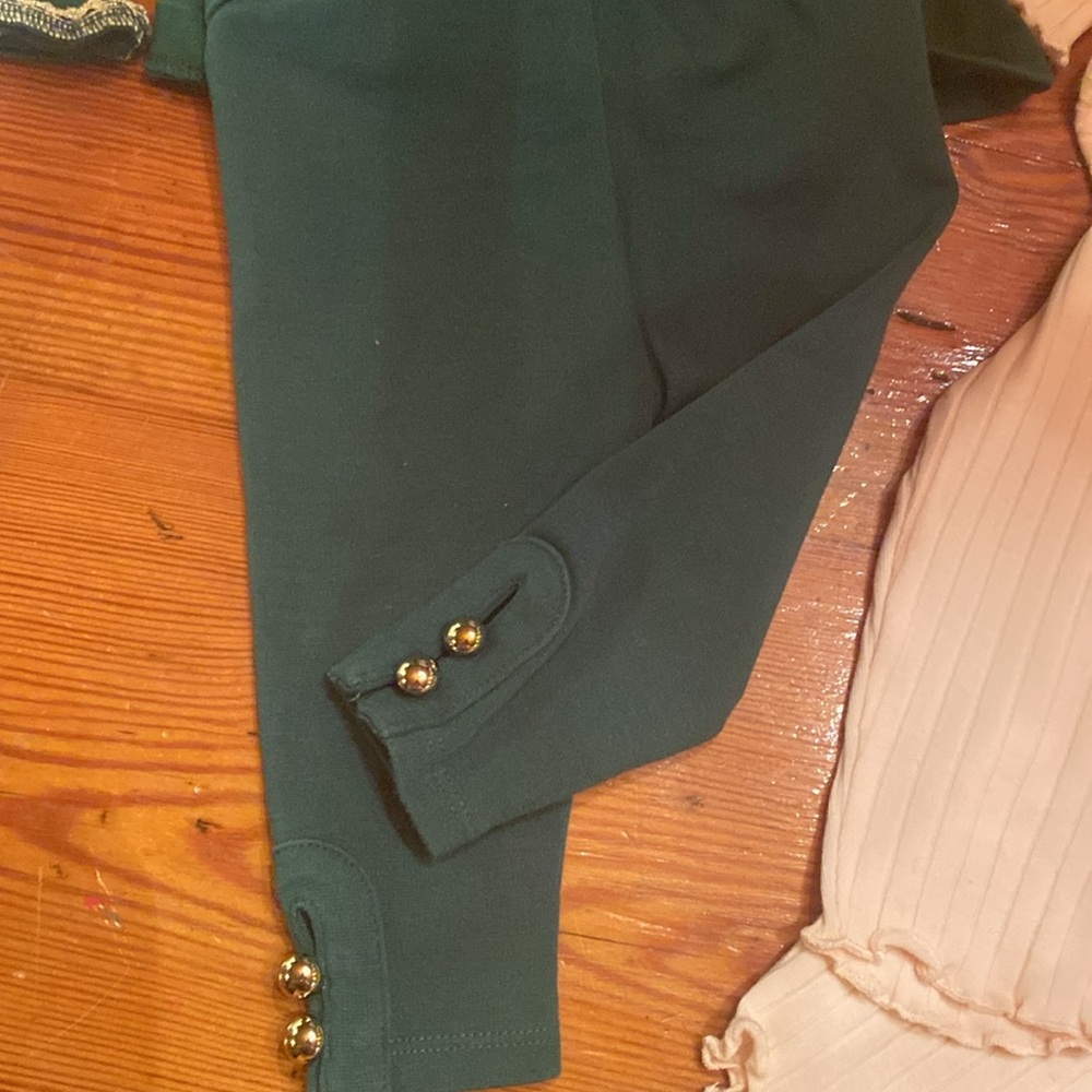 Janie and Jack Green & Pink Ribbed Ruffle Matching Sets - Picture 2 of 8